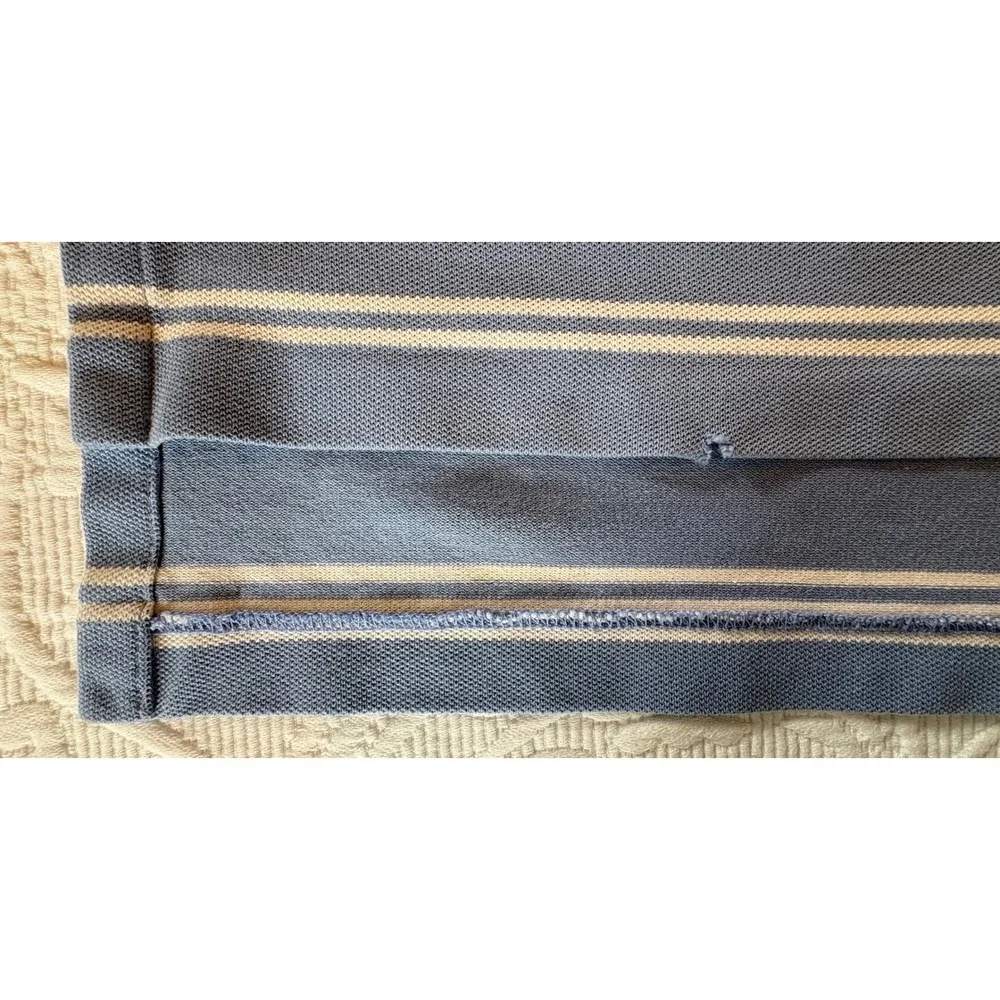 Polo Ralph Lauren Mens Pima Stretch Mesh Striped Polo Shirt Blue White XL